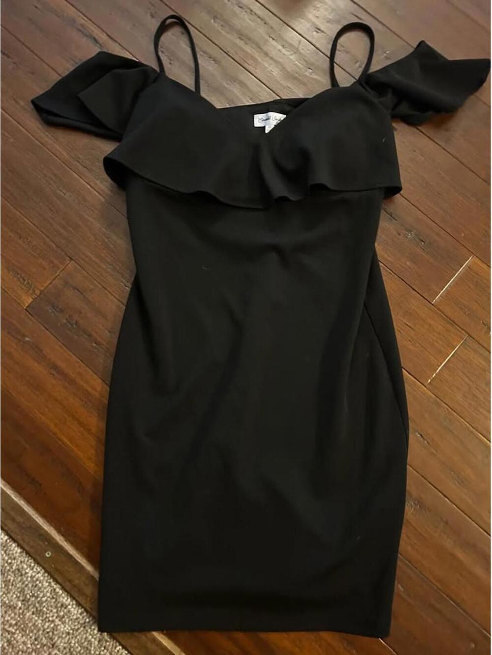 Emerald Sundae Black Off-Shoulder Dress - XL